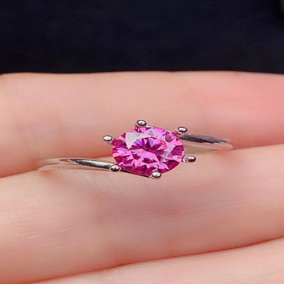 1 carat moissanite ring with a brilliant sparkling gemstone in an elegant design.