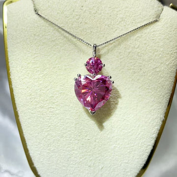 5.5 Carat Moissanite 925 Sterling Silver Pendant Necklace - Silver