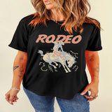 Graphic Round Neck Short Sleeve T-Shirt - Black