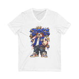 Blue Boss Streetwear Graphic V-Neck T-Shirt