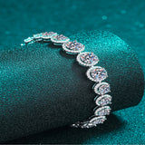 10.4 carat moissanite bracelet crafted in 925 sterling silver with brilliant sparkling gemstones.