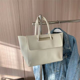 Fashion Women Shoulder Bags Large Capacity Handbags Simple Retro Tote - White