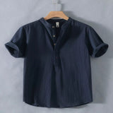 Men's Plus Size Button Detail Short Sleeve Shirt - White