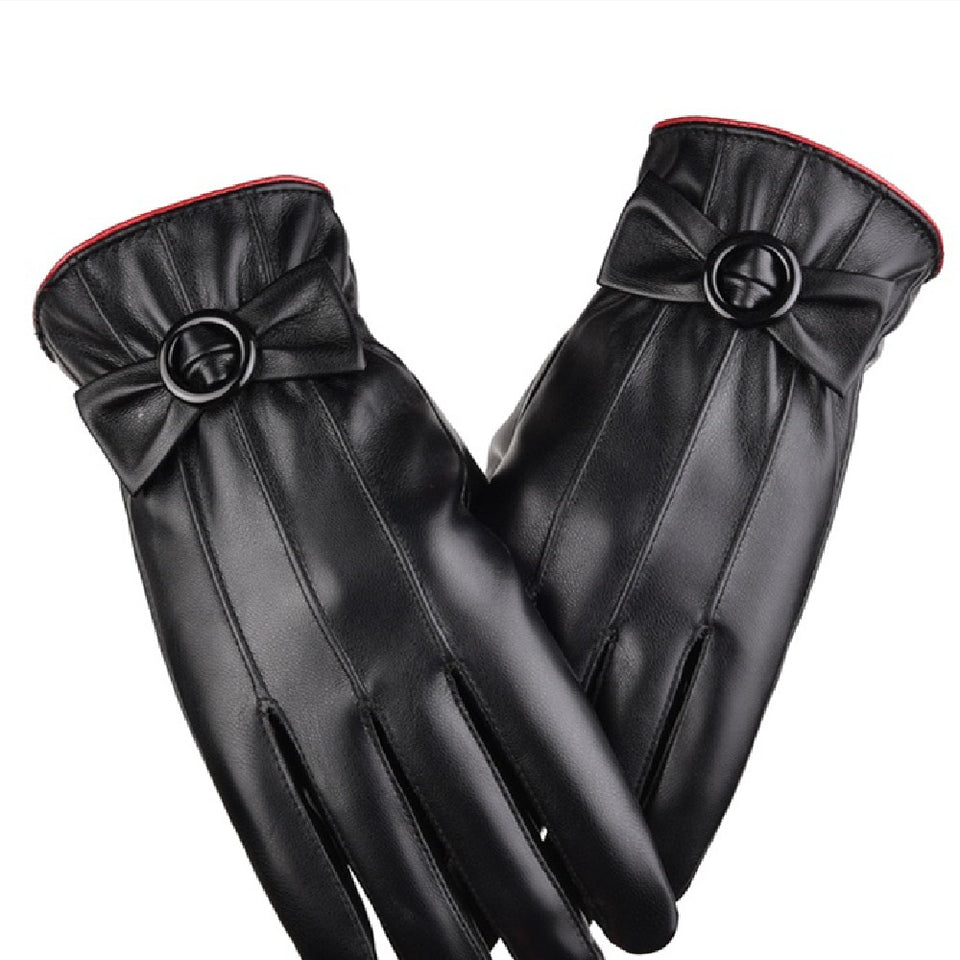 Women's thickened insulated winter gloves for everyday cold-weather wear.