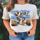 Wild Duck Graphic Round Neck Tee - White