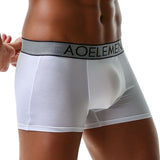 Men's supportive boxer briefs with ergonomic design.