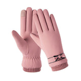 Women's soft touch winter gloves with a smooth insulated finish for cold weather.