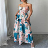 Floral Print Tiered Maxi Cami Dress - Floral