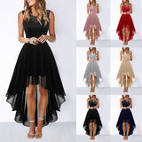 Women's Fashion Temperament Splicing Large Hem Chiffon Dress - Grey