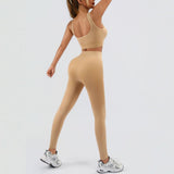 Women’s Ribbed Seamless 2-Piece Workout Set - Lake Blue