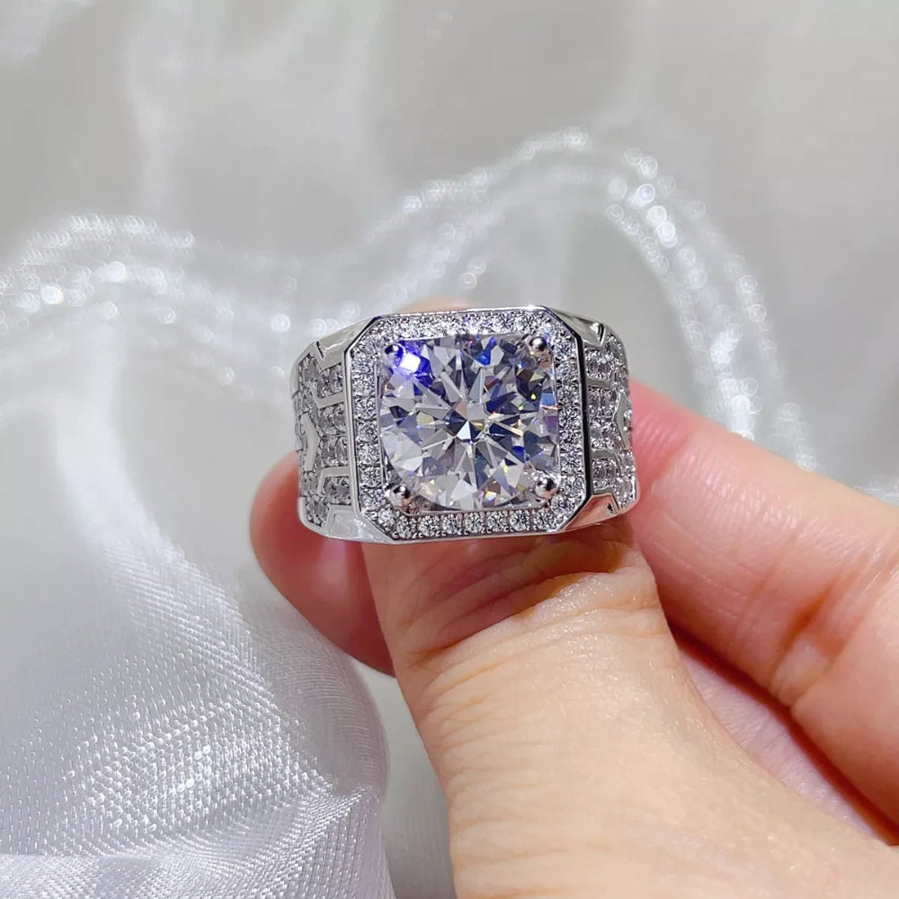 5 Carat 925 Sterling Silver Moissanite Ring - Silver