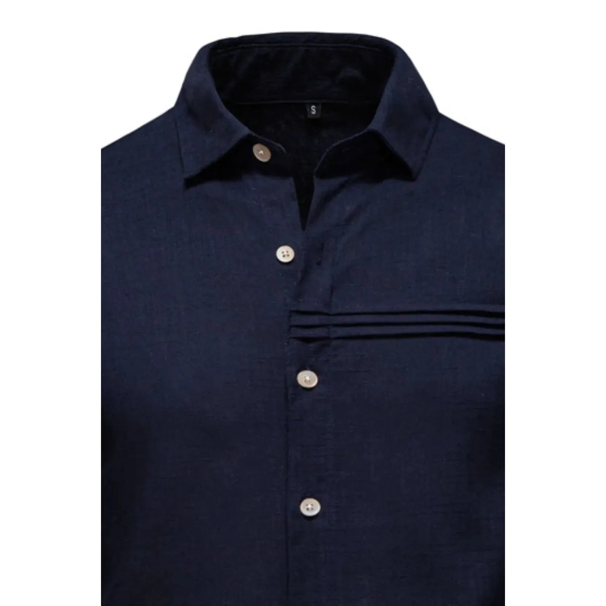 Men's Button Down Collared Neck Shirt - Navy