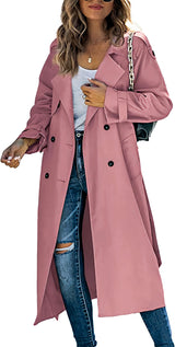 Women's Fashion Casual Solid Color Windbreaker Jacket - Black