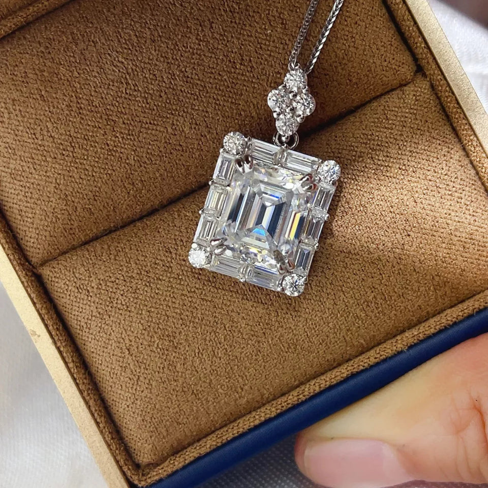 Luxury flower pendant necklace crafted in 925 sterling silver with an elegant floral design and sparkling accents.