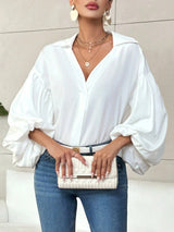 Niche Fashionable French Polka Dot Half-open Collar Design Loose Bubble