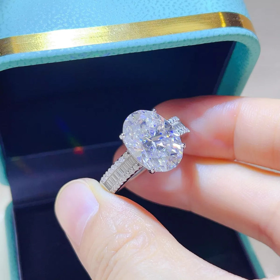 8 carat moissanite ring crafted in 925 sterling silver with a brilliant sparkling gemstone.
