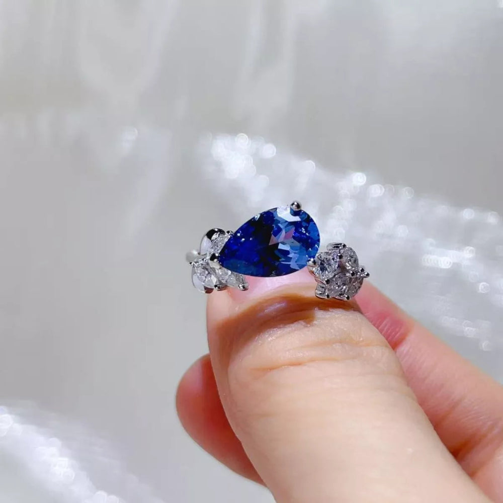 Luxury 3 Carat Moissanite Ring – 925 Sterling Silver ✨ - Royal Blue