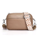 Fashion Simple Shoulder Messenger Bag Top Layer Cowhide Small Square Bag - Red