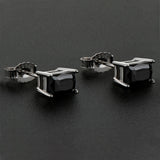 Square moissanite stud earrings crafted in 925 sterling silver with brilliant sparkling gemstones.