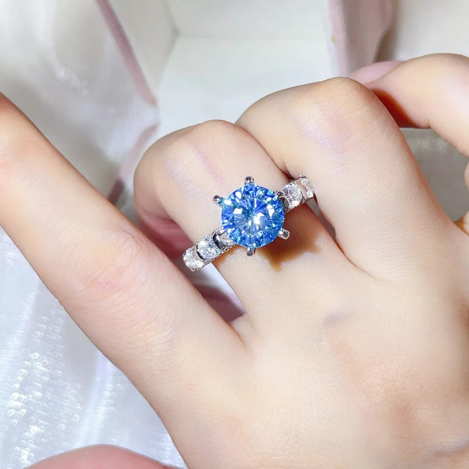 3 carat moissanite ring crafted in 925 sterling silver with a brilliant sparkling gemstone.