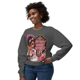 Crewneck Sweatshirt — 'Different Mindset, Different Life' Floral Afrocentric Design