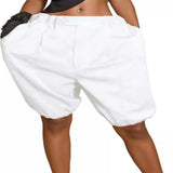 Pleated Detail High Waist Shorts - Black