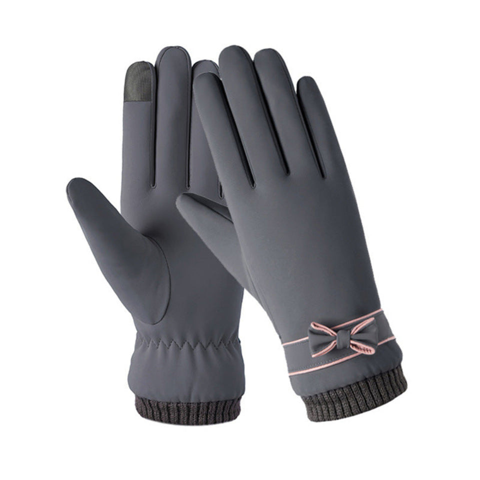 Women's soft touch winter gloves with a smooth insulated finish for cold weather.
