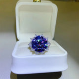10 Carat Moissanite 925 Sterling Silver Ring - Dark Blue