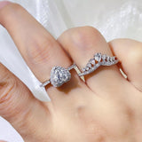 2 carat moissanite ring set in 925 sterling silver with brilliant sparkling gemstones.