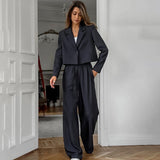 Simple Fashion Women's Suit Long Sleeve Niche - Dark Gray