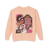 Crewneck Sweatshirt — 'Different Mindset, Different Life' Floral Afrocentric Design