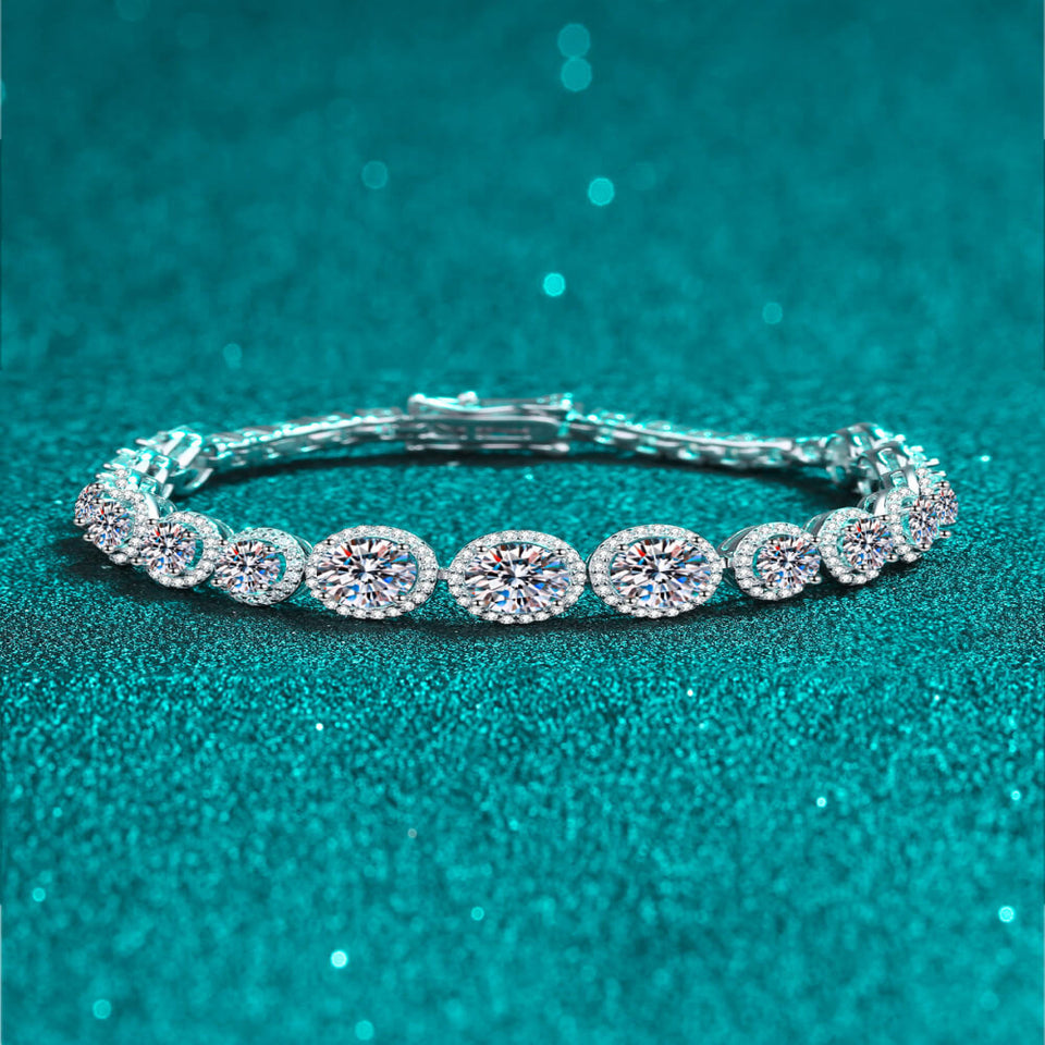 10.4 carat moissanite bracelet crafted in 925 sterling silver with brilliant sparkling gemstones.