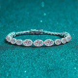 10.4 carat moissanite bracelet crafted in 925 sterling silver with brilliant sparkling gemstones.