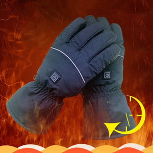 Rechargeable smart heated touchscreen winter gloves for outdoor activities.