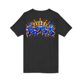 Blue Boss Streetwear Graphic V-Neck T-Shirt