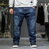 Men's Relaxed Fit Cargo Jeans - Dark Blue