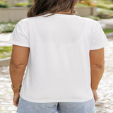 Full Size Floral Mama Graphic Casual Short Sleeve T-Shirt Plus Size - White