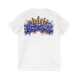 Blue Boss Streetwear Graphic V-Neck T-Shirt