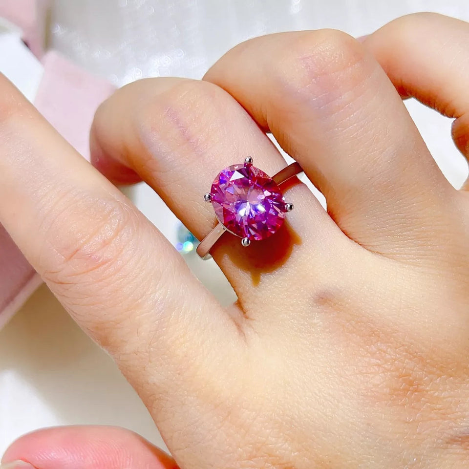 5 carat moissanite ring crafted in 925 sterling silver with a brilliant sparkling gemstone.