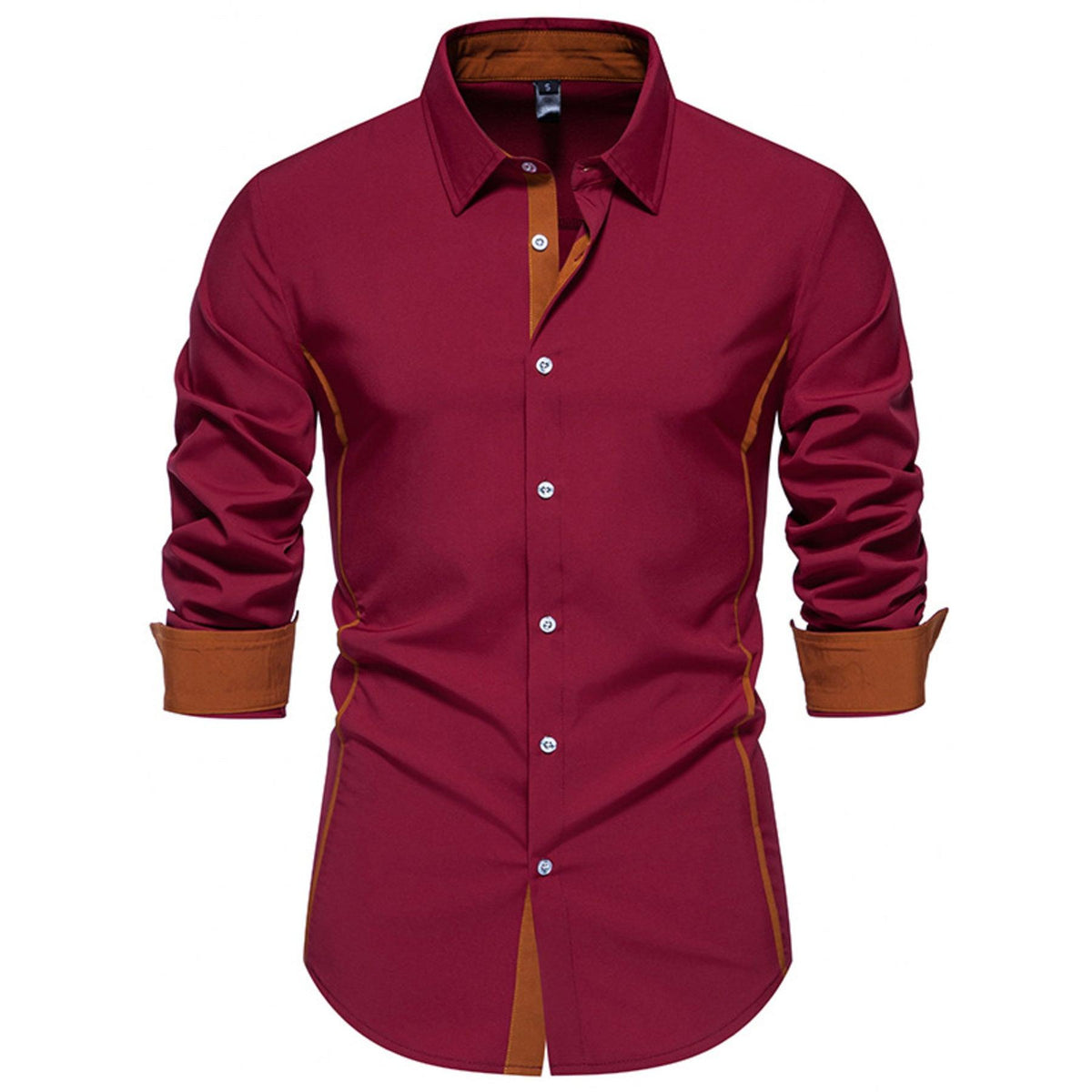 Men's Contrast Trim Button-Down Shirt - Black