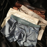 Men's Satin Light Luxury Ice Silk Underwear Summer - Oat Brown