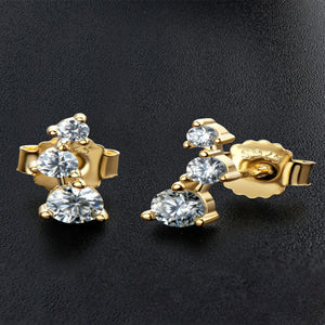 Moissanite stud earrings with brilliant sparkling gemstones in an elegant classic design.