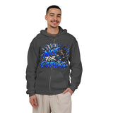 Blue Panther Streetwear Graphic Zip-Up Hoodie
