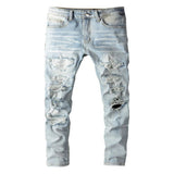 Men's Distressed Jeans With Pockets - Light