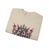 Crewneck Sweatshirt – 'Fear Nothing' Gothic Crown Graphic