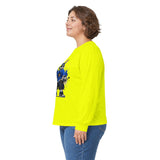 Skateboard Bunny Long Sleeve Tee — Blue Rabbit Skate Graphic