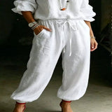 Full Size Off-Shoulder Top and Pants Set Plus Size - White