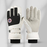 Winter ski windproof touchscreen gloves with warm fleece lining for skiing and cold-weather outdoor activities.