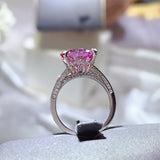 Luxury 3 carat moissanite engagement ring in 925 sterling silver.