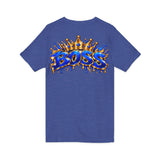 Blue Boss Streetwear Graphic V-Neck T-Shirt